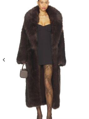 WeWoreWhat Long Faux Fur Coat